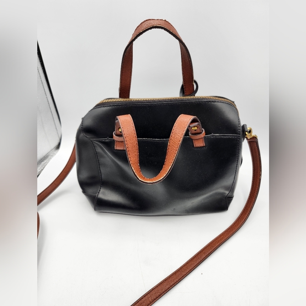 Fossil Rachel Black and Brown Satchel - Picture 3 of 11